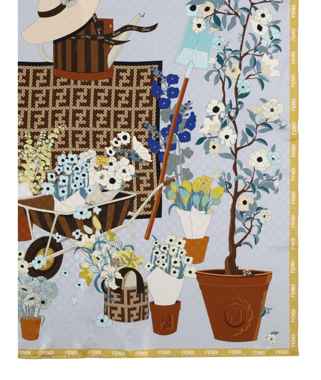 FENDI Мульти шелковый платок, фото 2