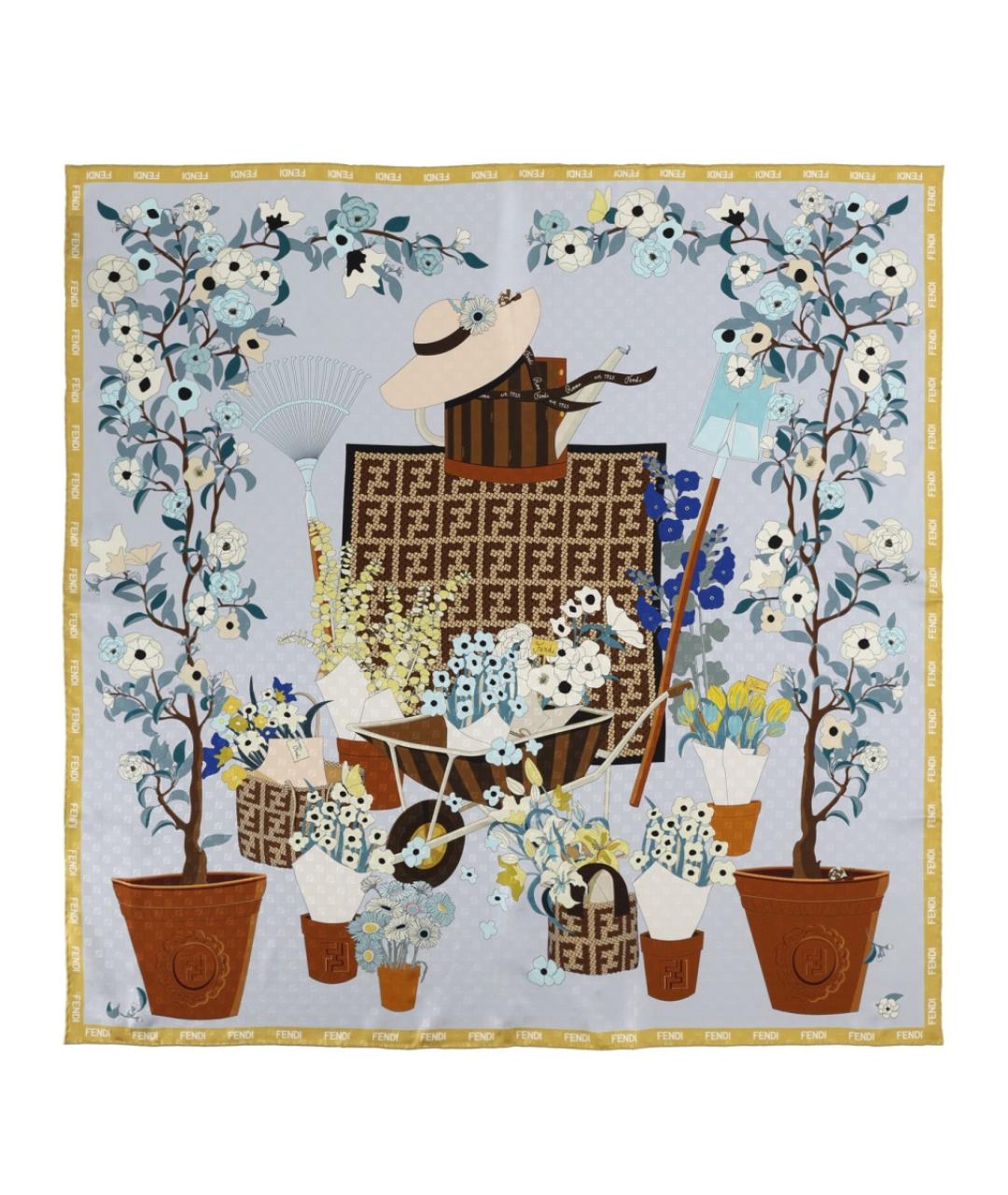 FENDI Мульти шелковый платок, фото 1