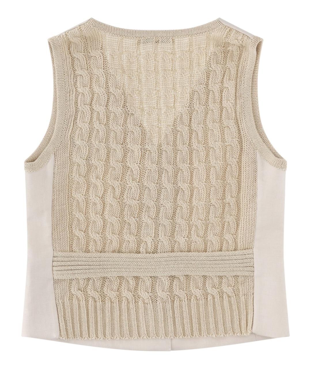 MAX MARA Бежевый льняной жилет, фото 2