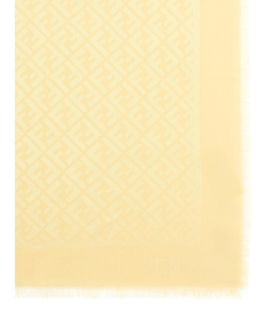 FENDI Желтый шелковый шарф, фото 2