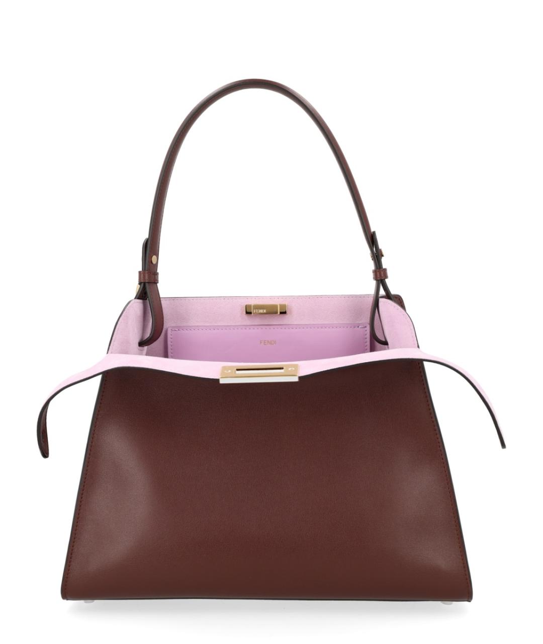 FENDI Коричневая кожаная сумка тоут, фото 3