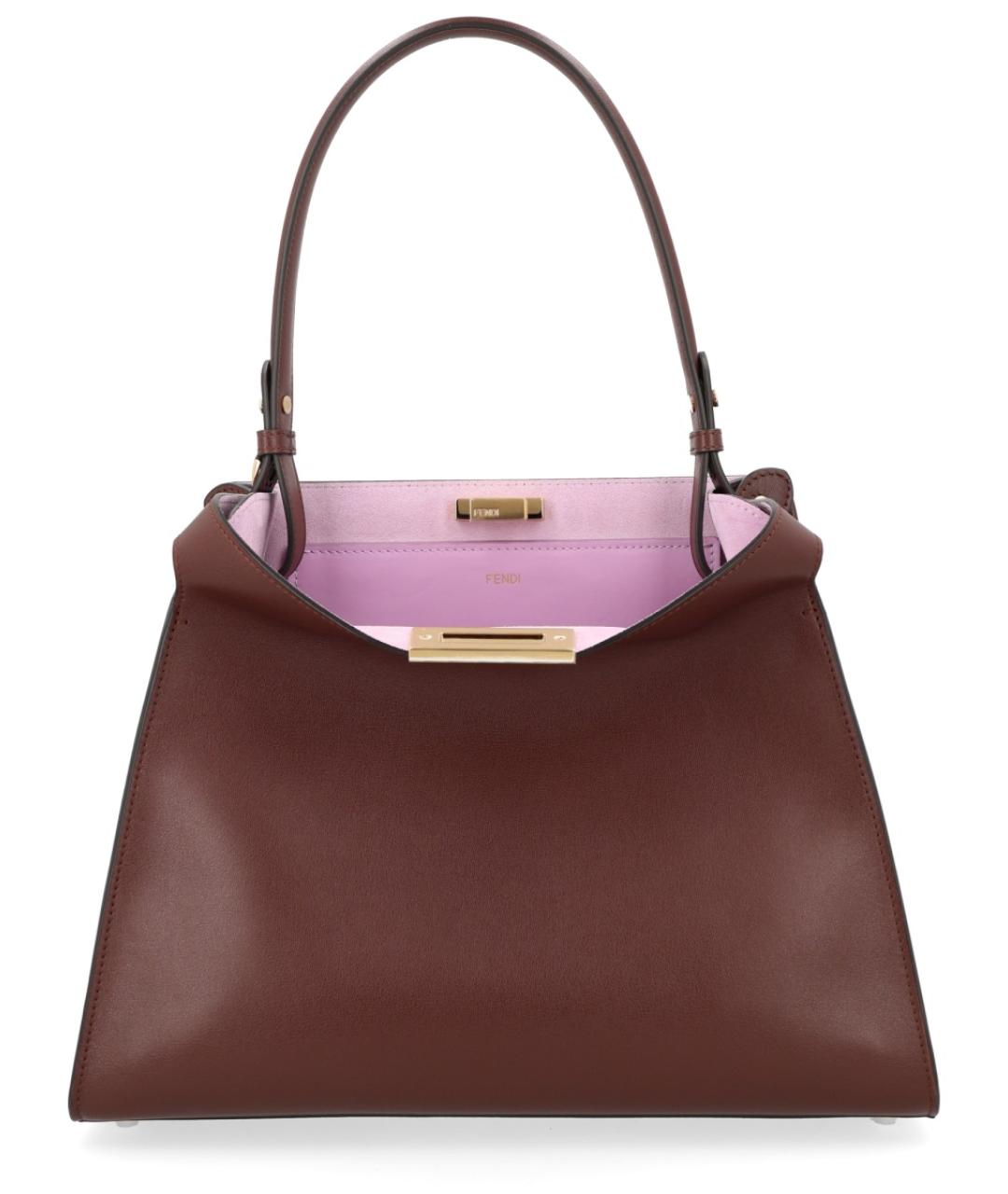 FENDI Коричневая кожаная сумка тоут, фото 1