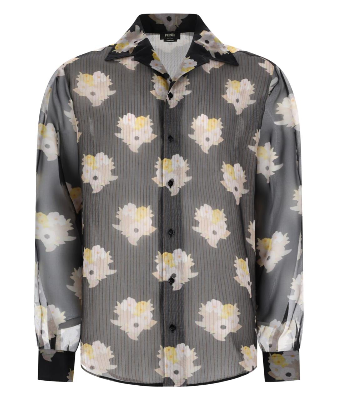FENDI Черная шелковая кэжуал рубашка, фото 1