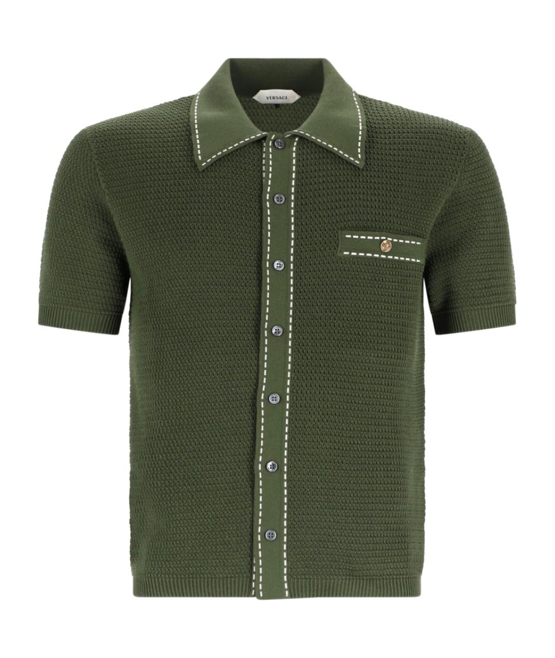 VERSACE Зеленая хлопковая кэжуал рубашка, фото 1