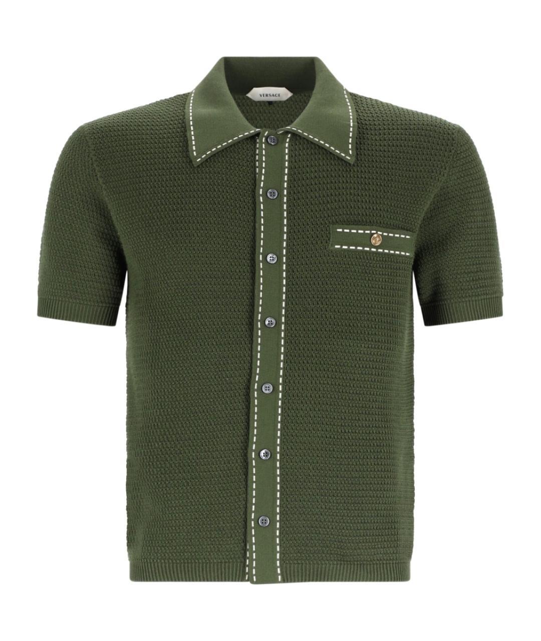 VERSACE Зеленая хлопковая кэжуал рубашка, фото 3