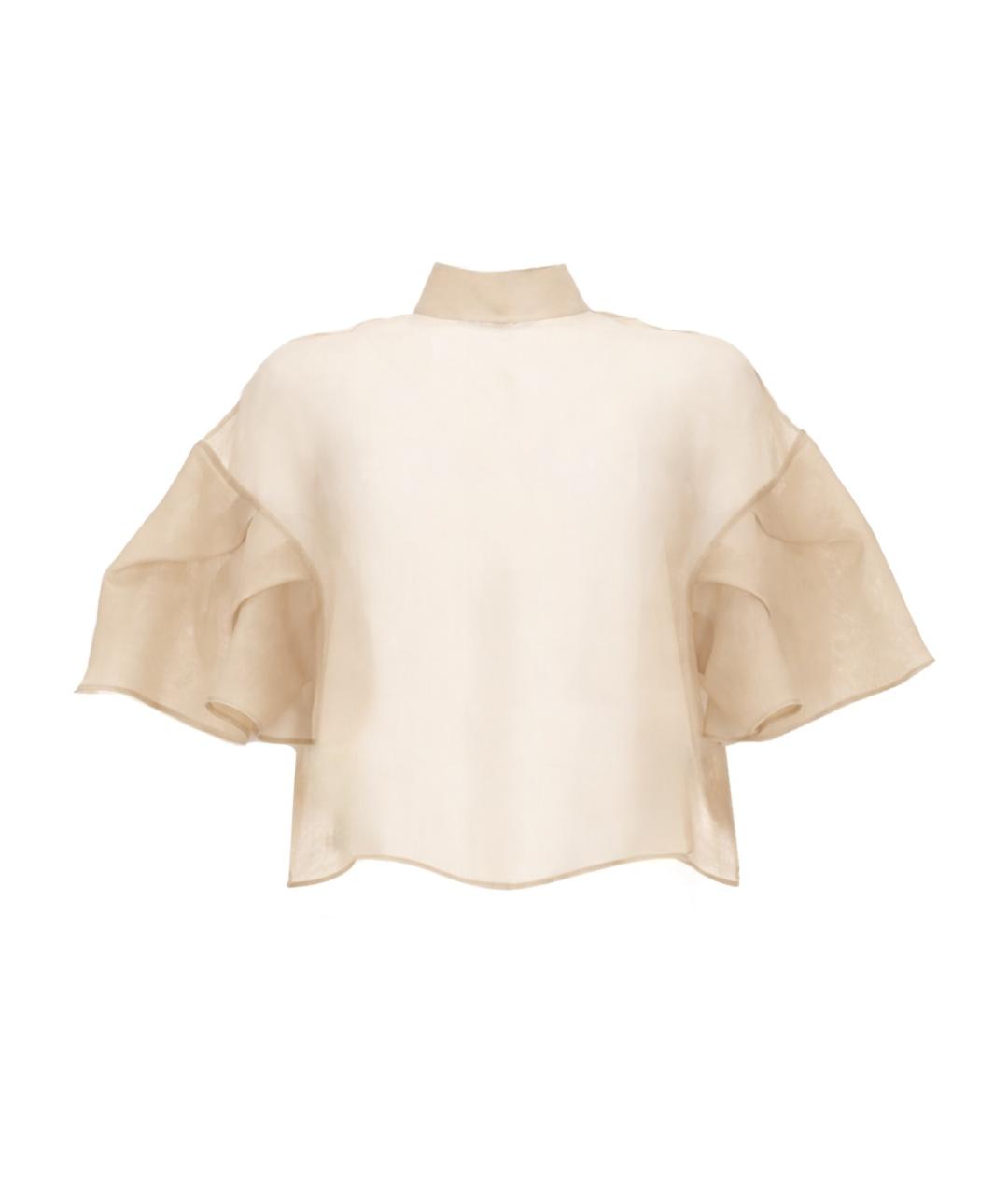 MAX MARA Бежевая шелковая рубашка, фото 2