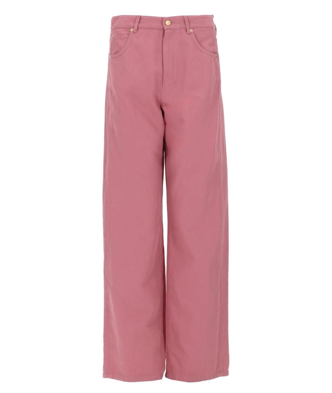 'S MAX MARA Розовые хлопковые прямые брюки, фото 1