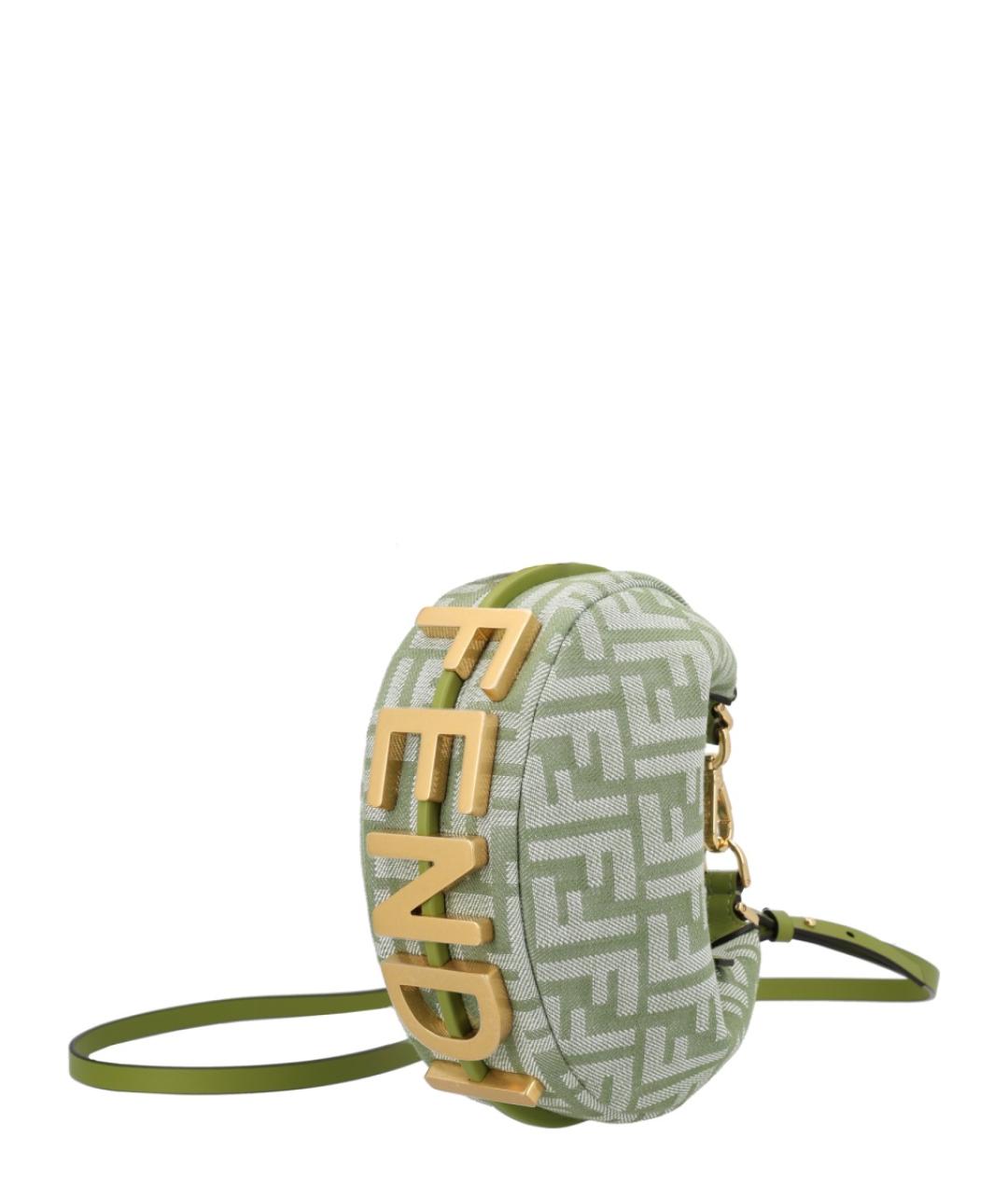 FENDI Зеленая хлопковая сумка через плечо, фото 3