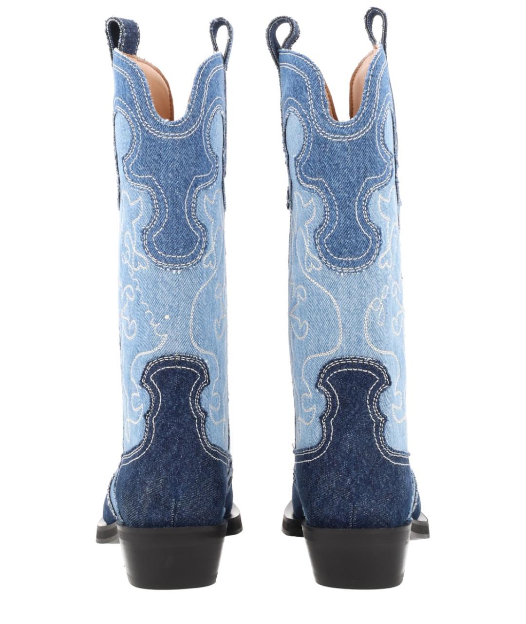 GANNI Синие текстильные ботинки, фото 4