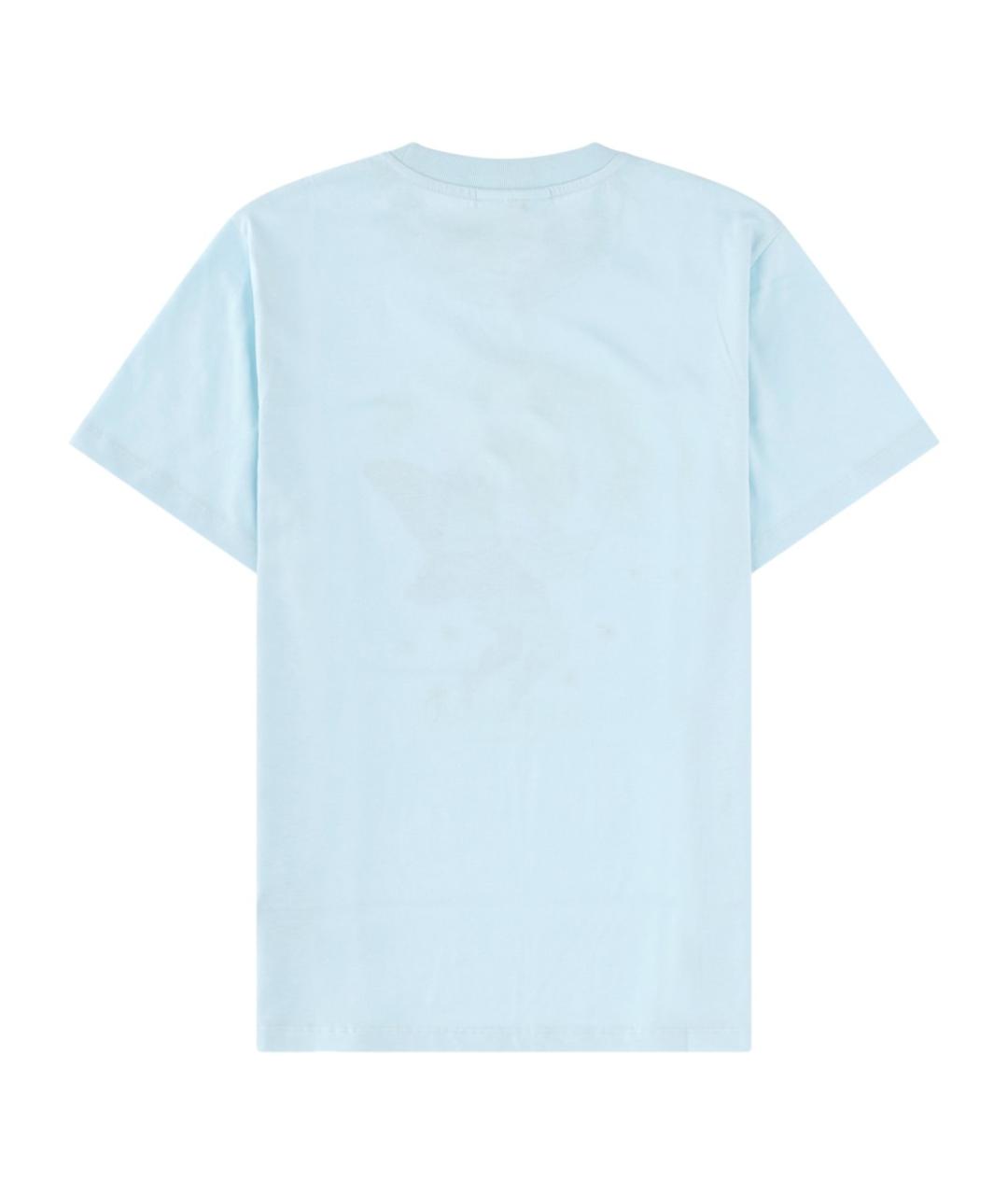 GANNI Голубая хлопковая футболка, фото 2