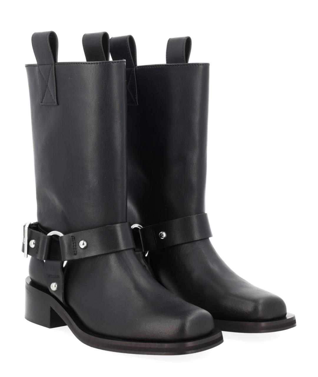 GANNI Черные кожаные ботинки, фото 2