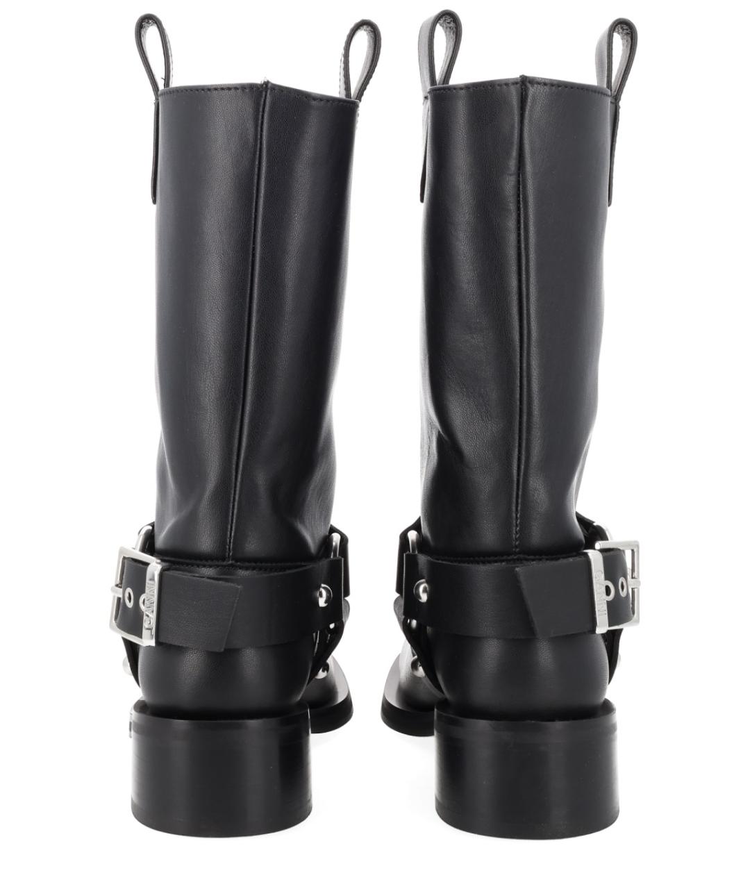 GANNI Черные кожаные ботинки, фото 4