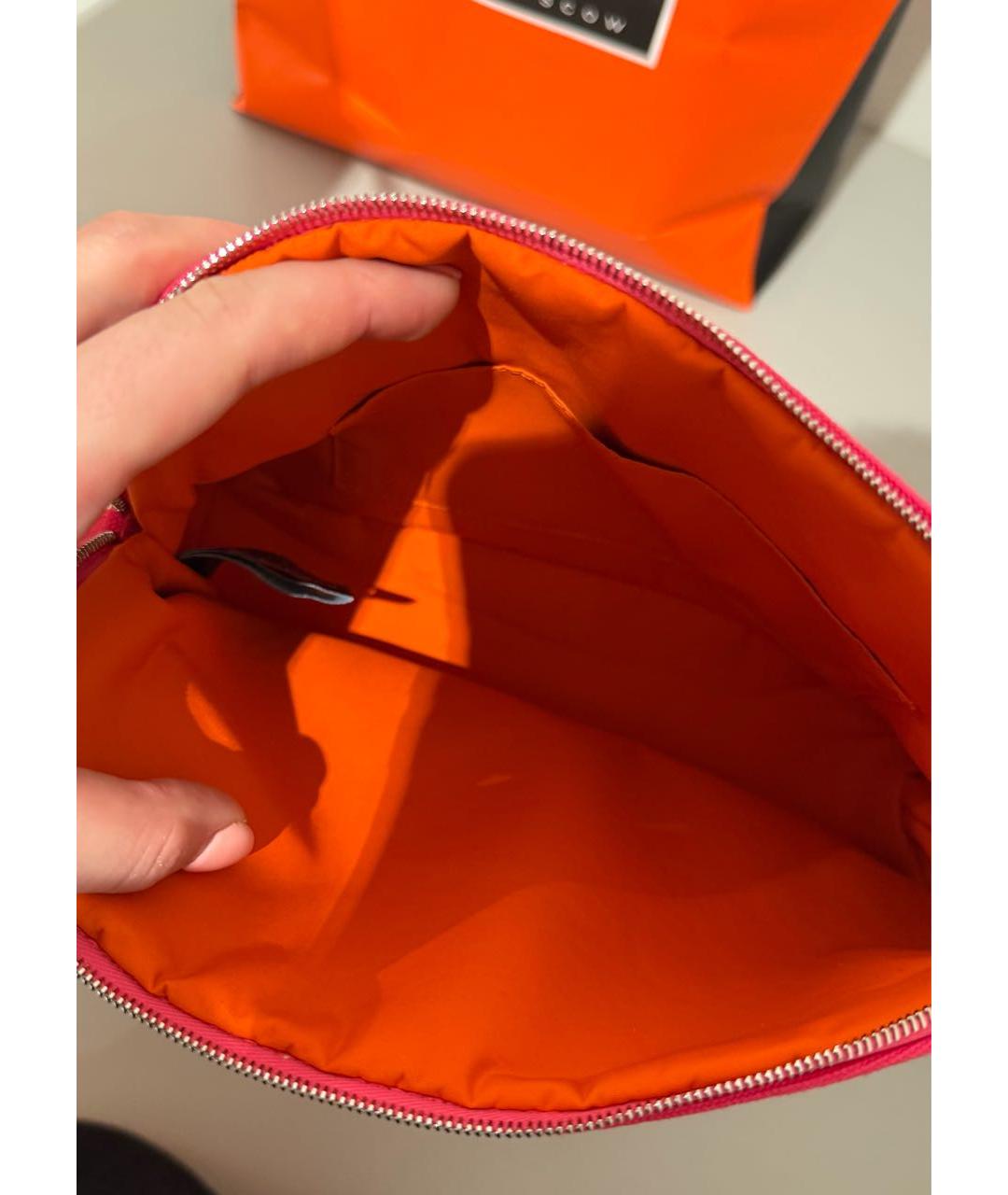 HERMES Розовая тканевая косметичка, фото 3