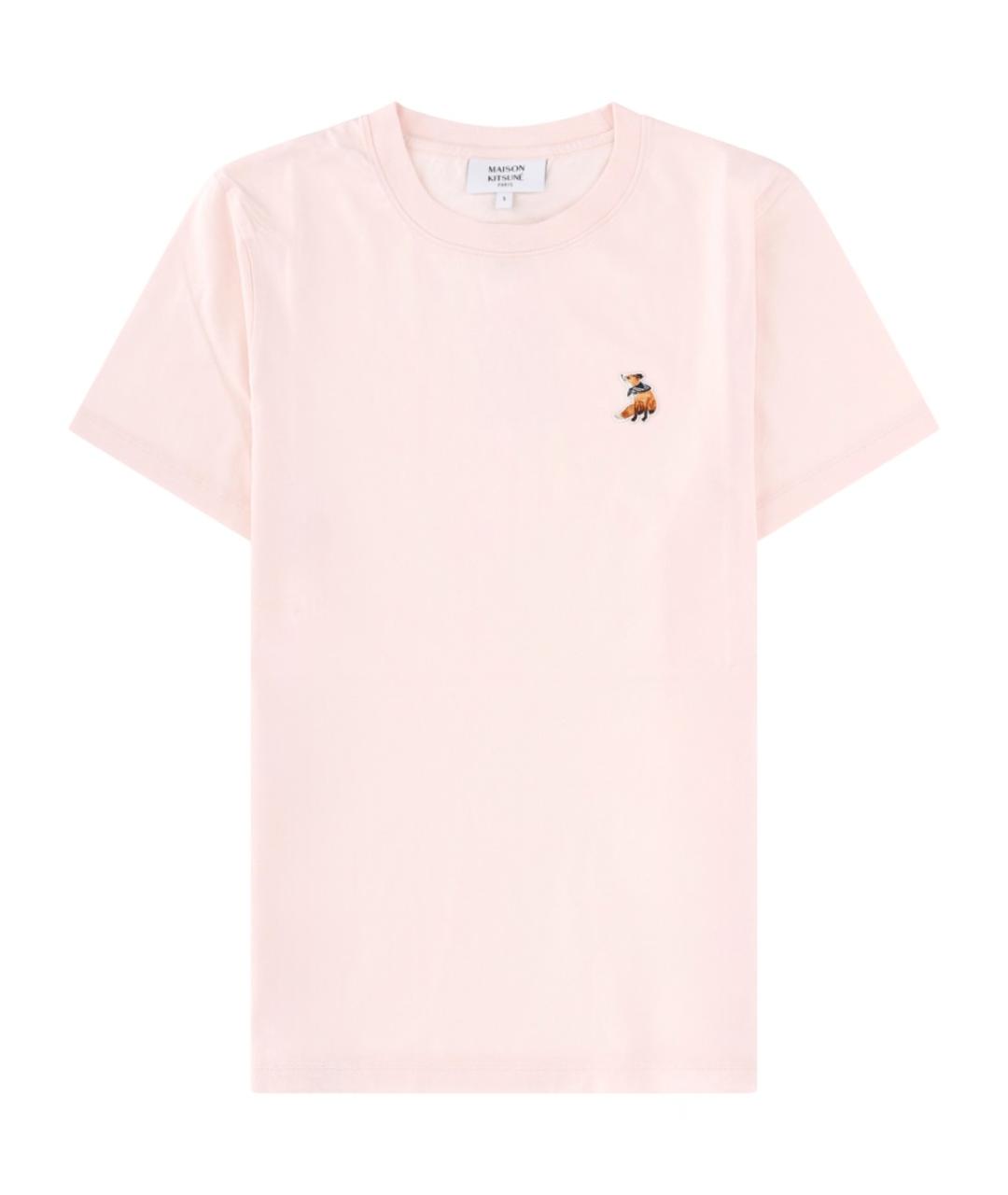 MAISON KITSUNE Розовая хлопковая футболка, фото 1