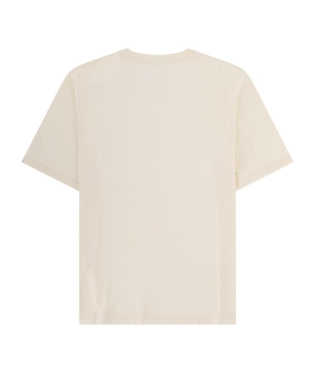MAISON KITSUNE Бежевая хлопковая футболка, фото 2