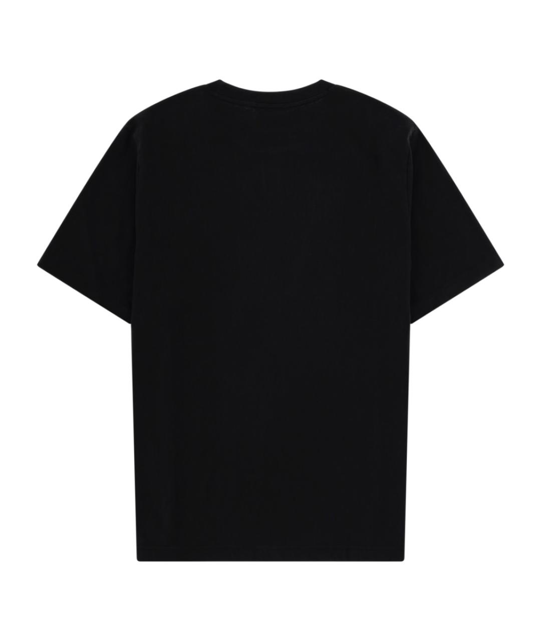 MAISON KITSUNE Черная хлопковая футболка, фото 2