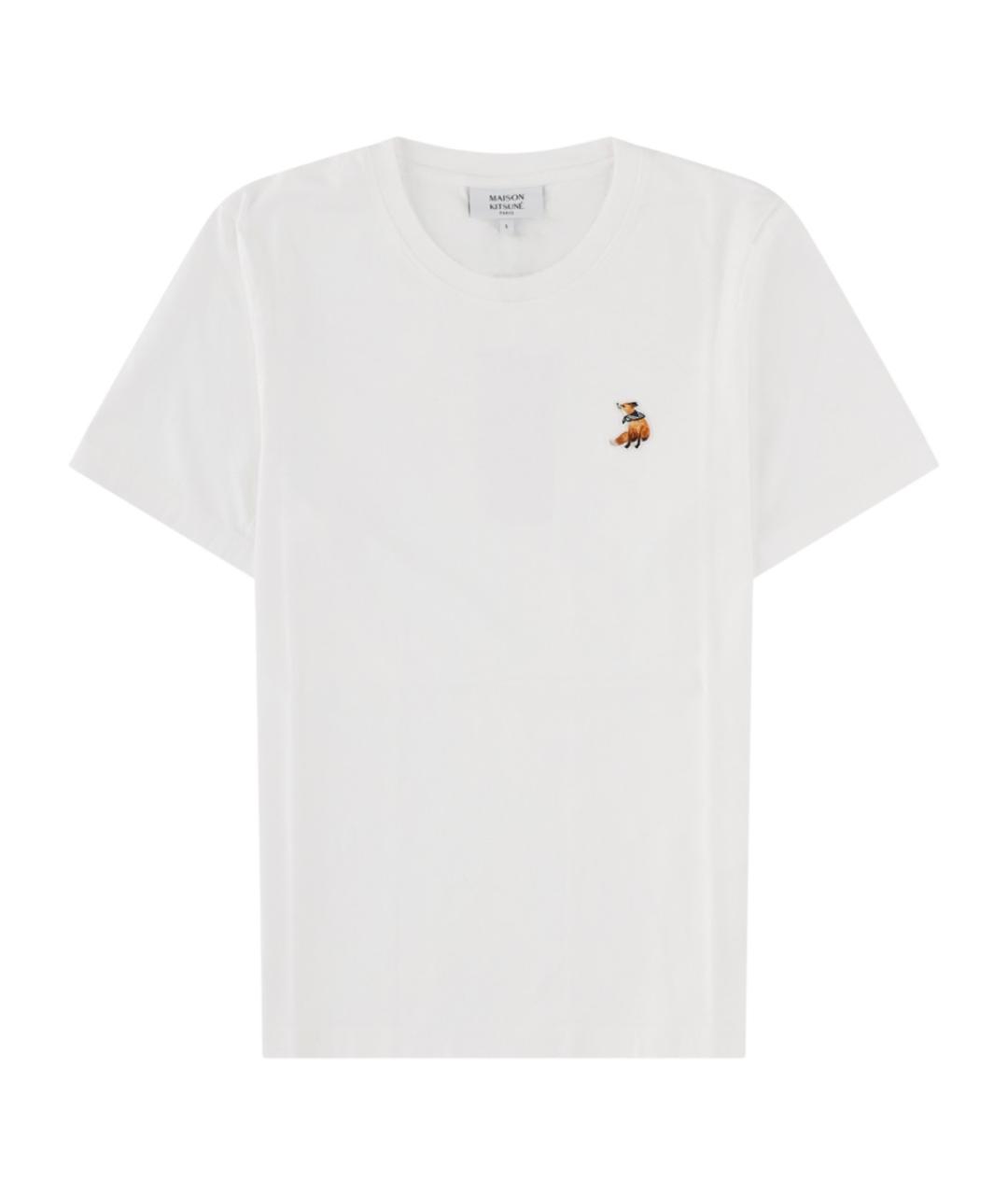 MAISON KITSUNE Белая хлопковая футболка, фото 1