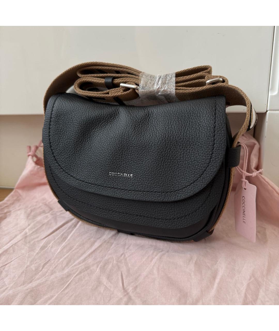 COCCINELLE Черная кожаная сумка через плечо, фото 7