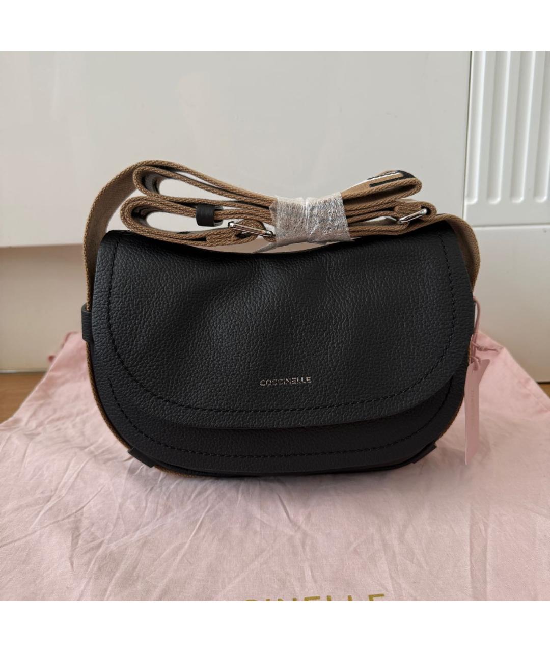 COCCINELLE Черная кожаная сумка через плечо, фото 9