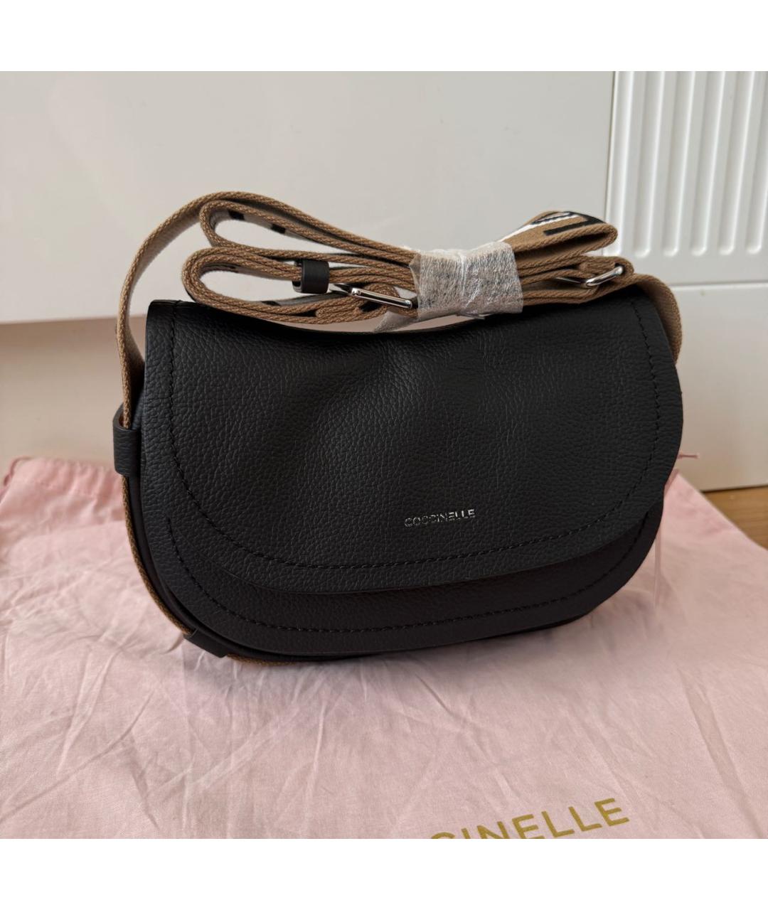 COCCINELLE Черная кожаная сумка через плечо, фото 2