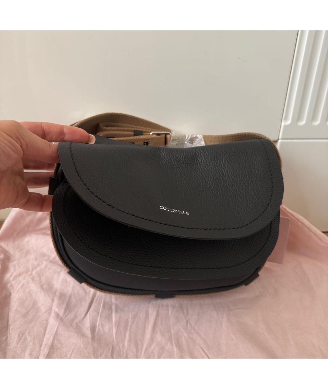 COCCINELLE Черная кожаная сумка через плечо, фото 5