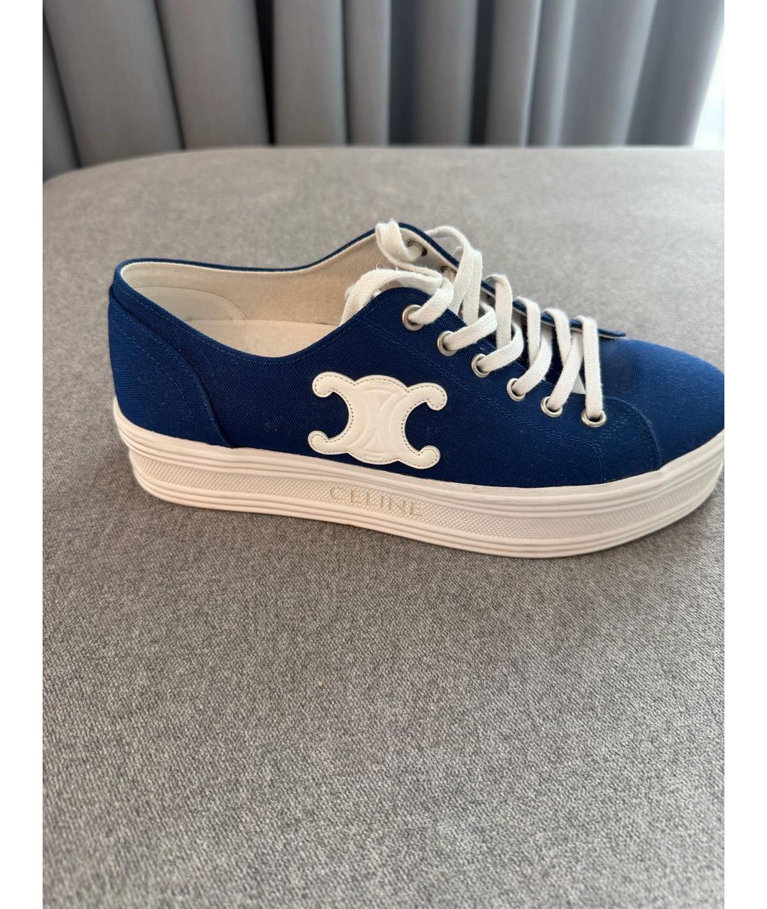 CELINE Синие текстильные кеды, фото 7