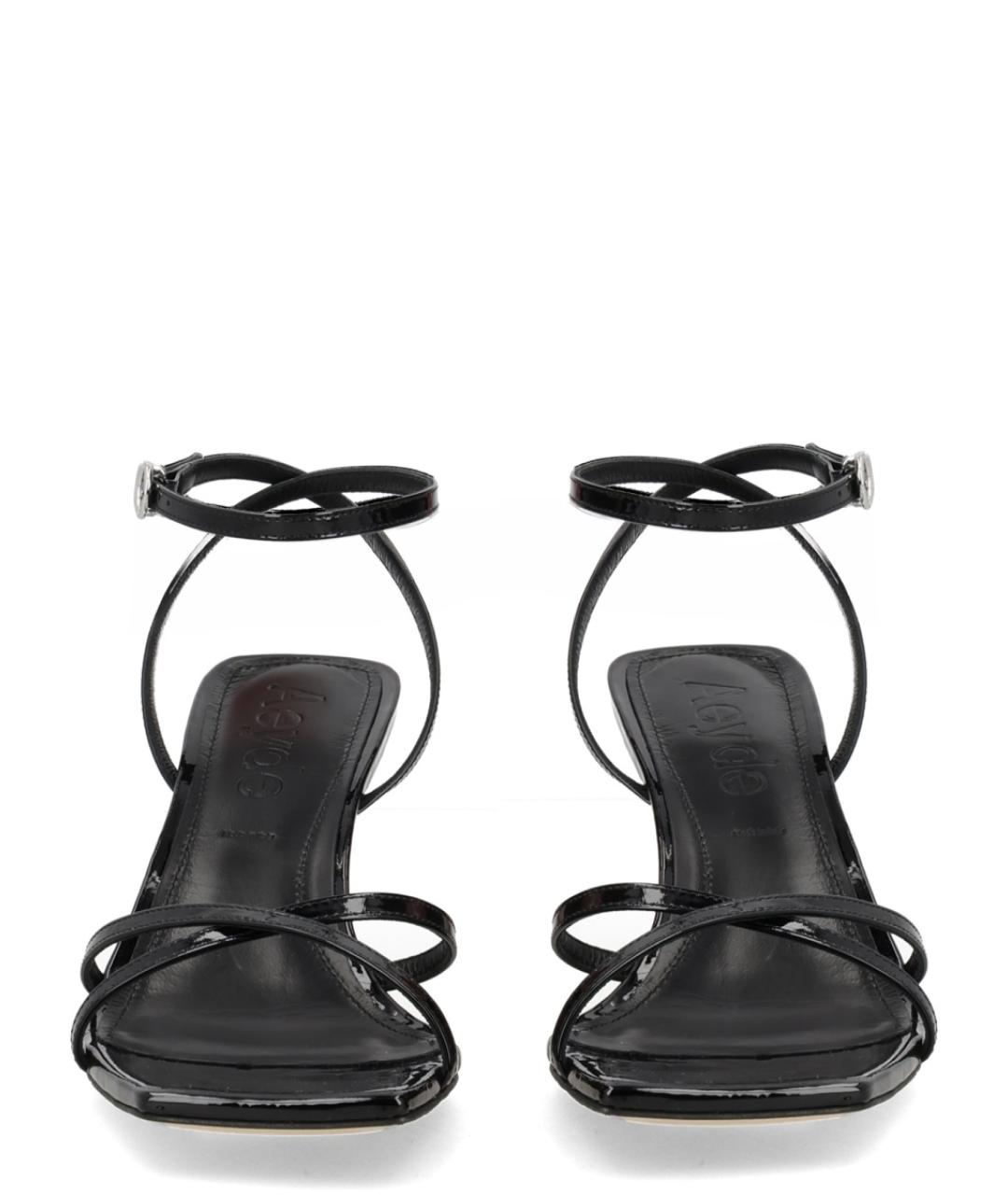 AEYDE Черные босоножки из лакированной кожи, фото 3