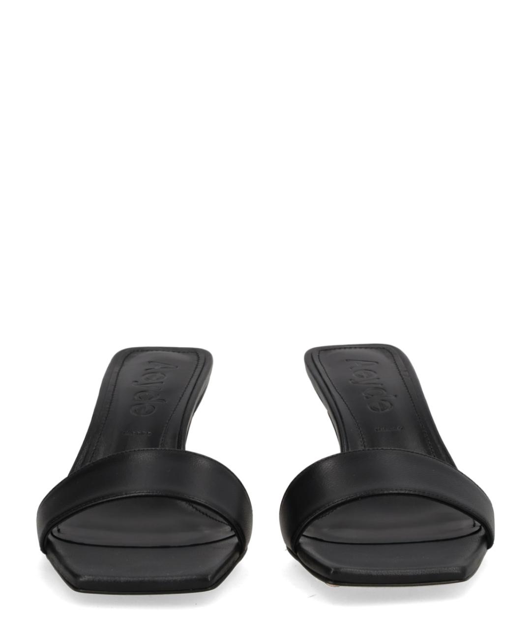 AEYDE Черные кожаные мюли, фото 3