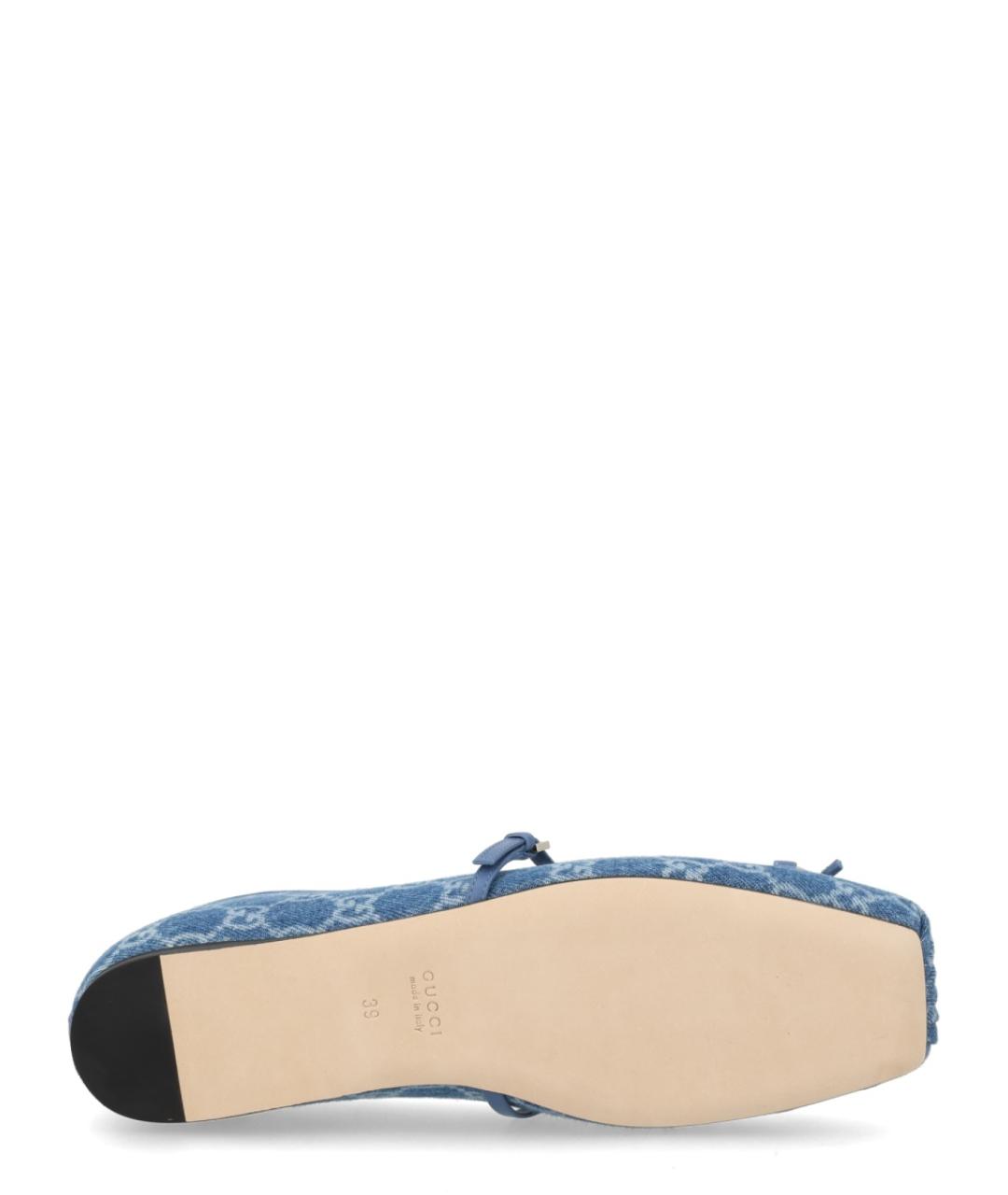 GUCCI Синие текстильные балетки, фото 6