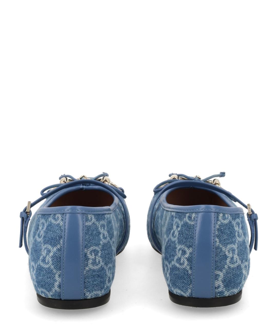 GUCCI Синие текстильные балетки, фото 4