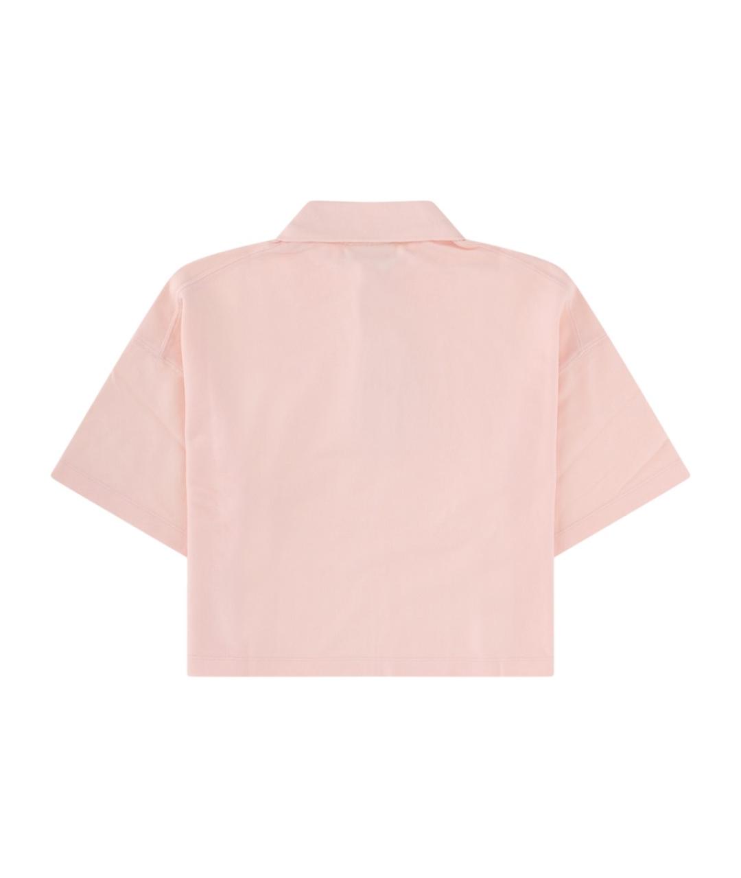 MAISON KITSUNE Розовая хлопковая футболка, фото 2