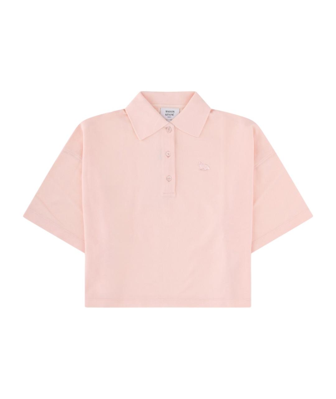 MAISON KITSUNE Розовая хлопковая футболка, фото 1