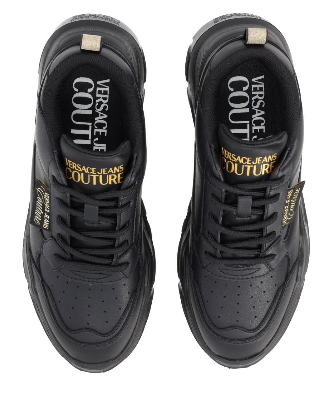 VERSACE JEANS COUTURE Черные кожаные кроссовки, фото 4