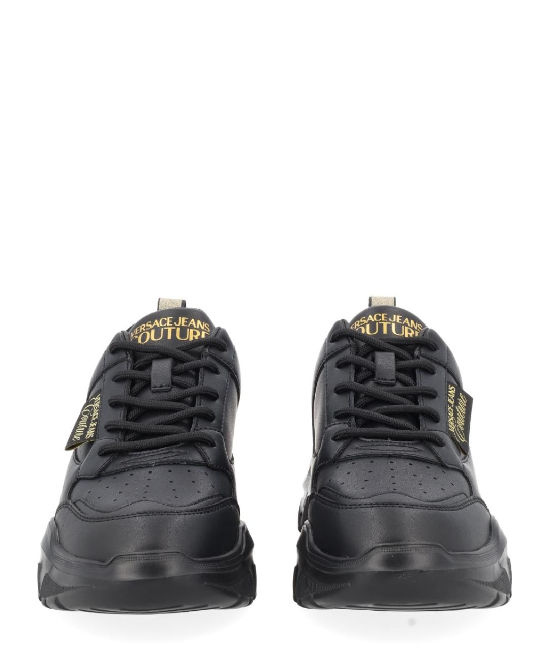 VERSACE JEANS COUTURE Черные кожаные кроссовки, фото 2