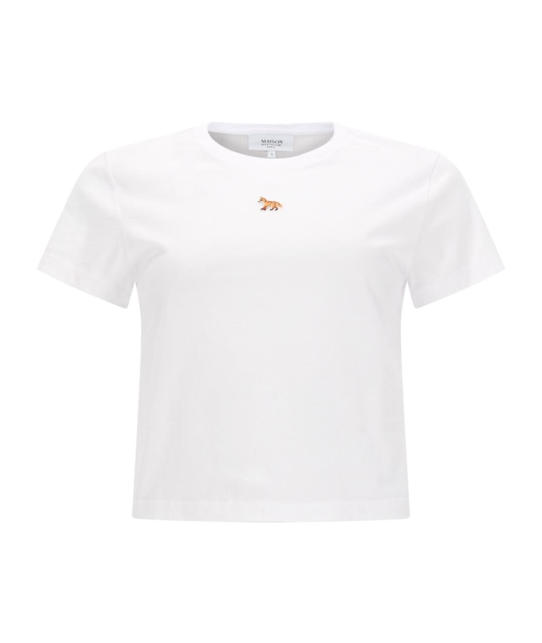 MAISON KITSUNE Белая хлопковая футболка, фото 1