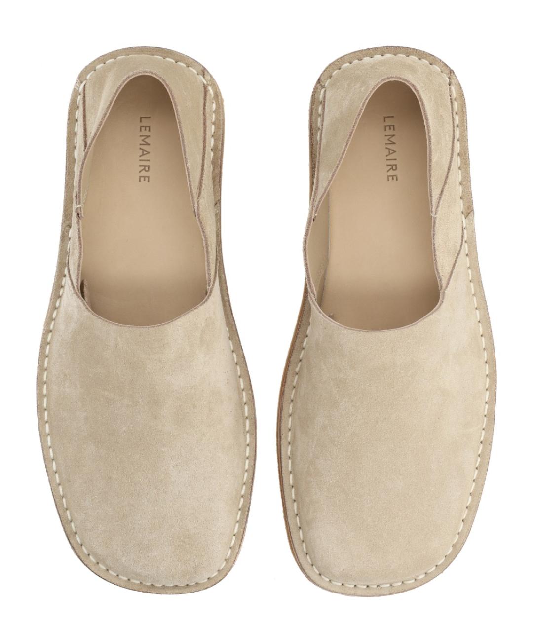 LEMAIRE Бежевые замшевые низкие ботинки, фото 6