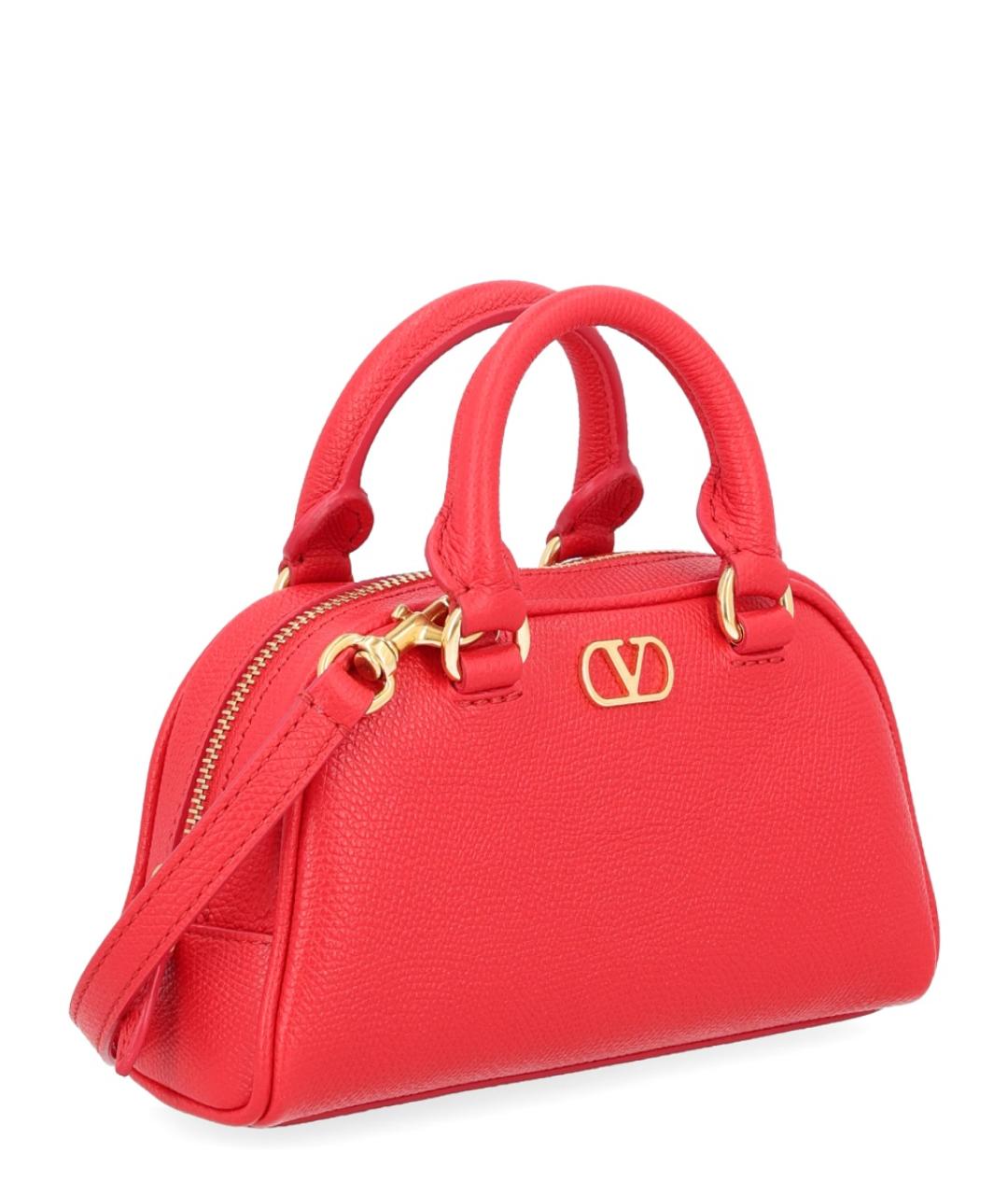 VALENTINO Красная кожаная сумка с короткими ручками, фото 2