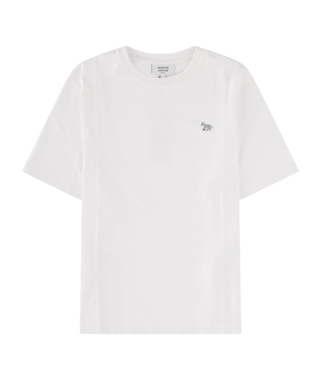 MAISON KITSUNE Белая хлопковая футболка, фото 1
