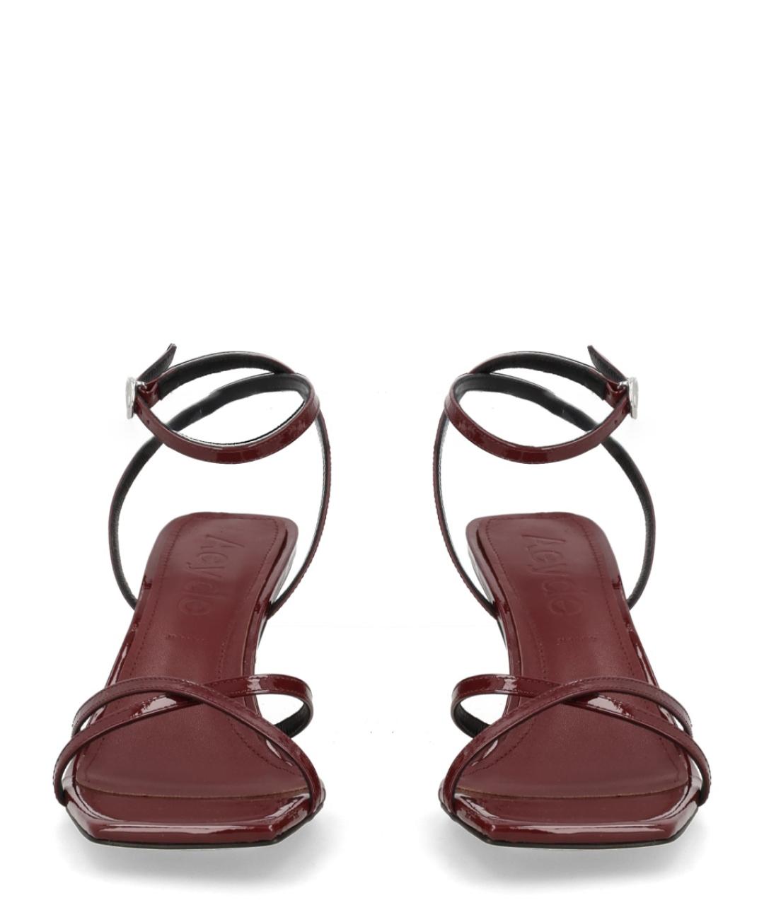 AEYDE Бордовые босоножки из лакированной кожи, фото 3