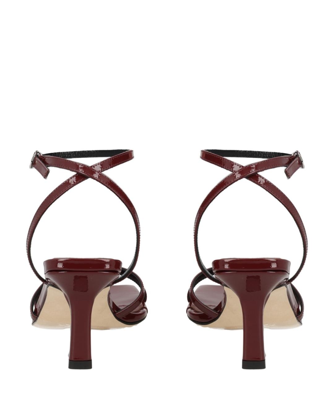 AEYDE Бордовые босоножки из лакированной кожи, фото 4