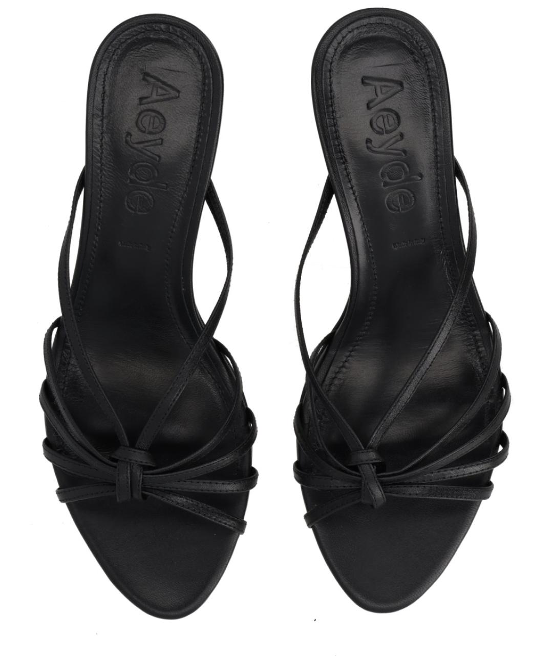 AEYDE Черные кожаные мюли, фото 5