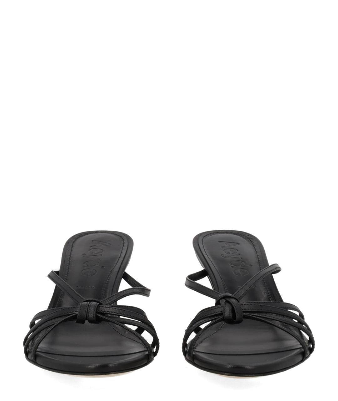 AEYDE Черные кожаные мюли, фото 3