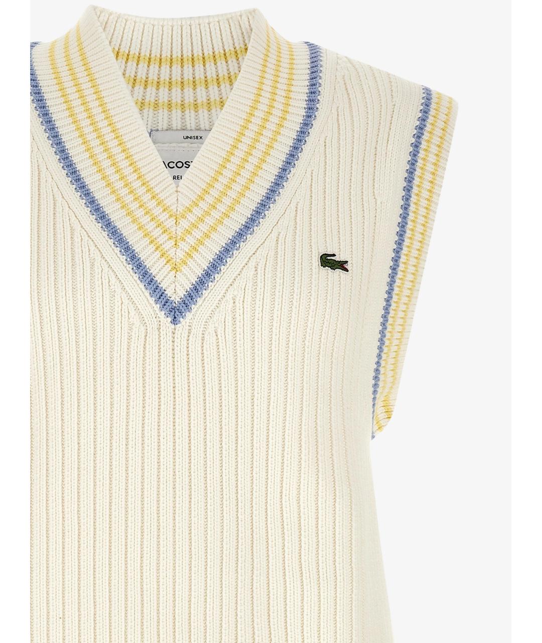 LACOSTE Белая хлопковая жилетка, фото 3