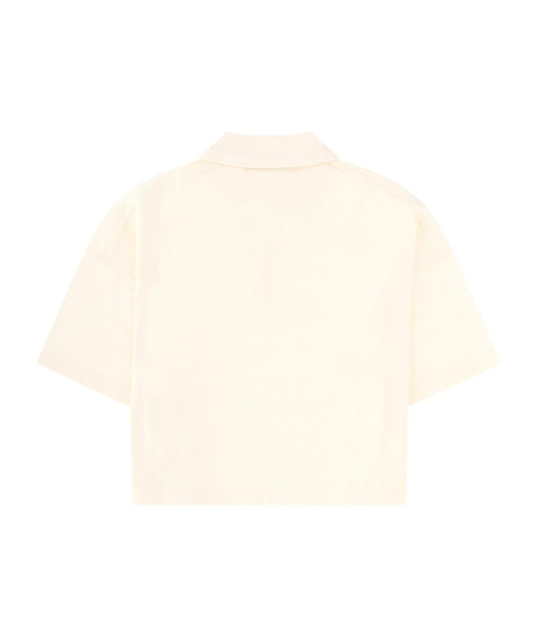 MAISON KITSUNE Бежевая хлопковая футболка, фото 2