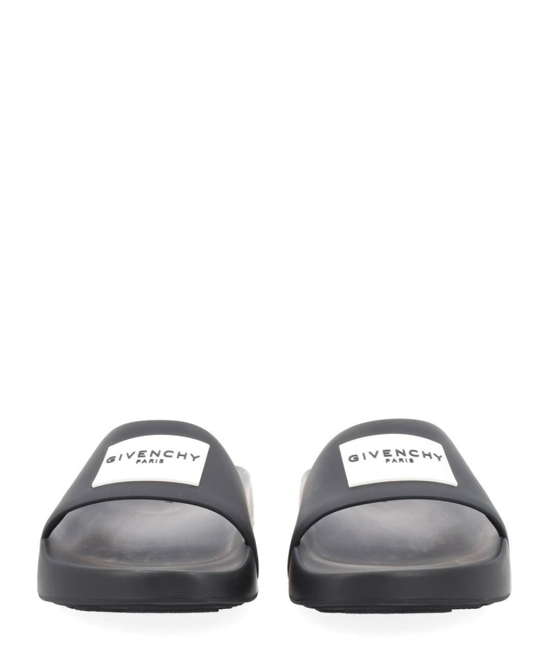 GIVENCHY Черные шлепанцы из экзотической кожи, фото 1