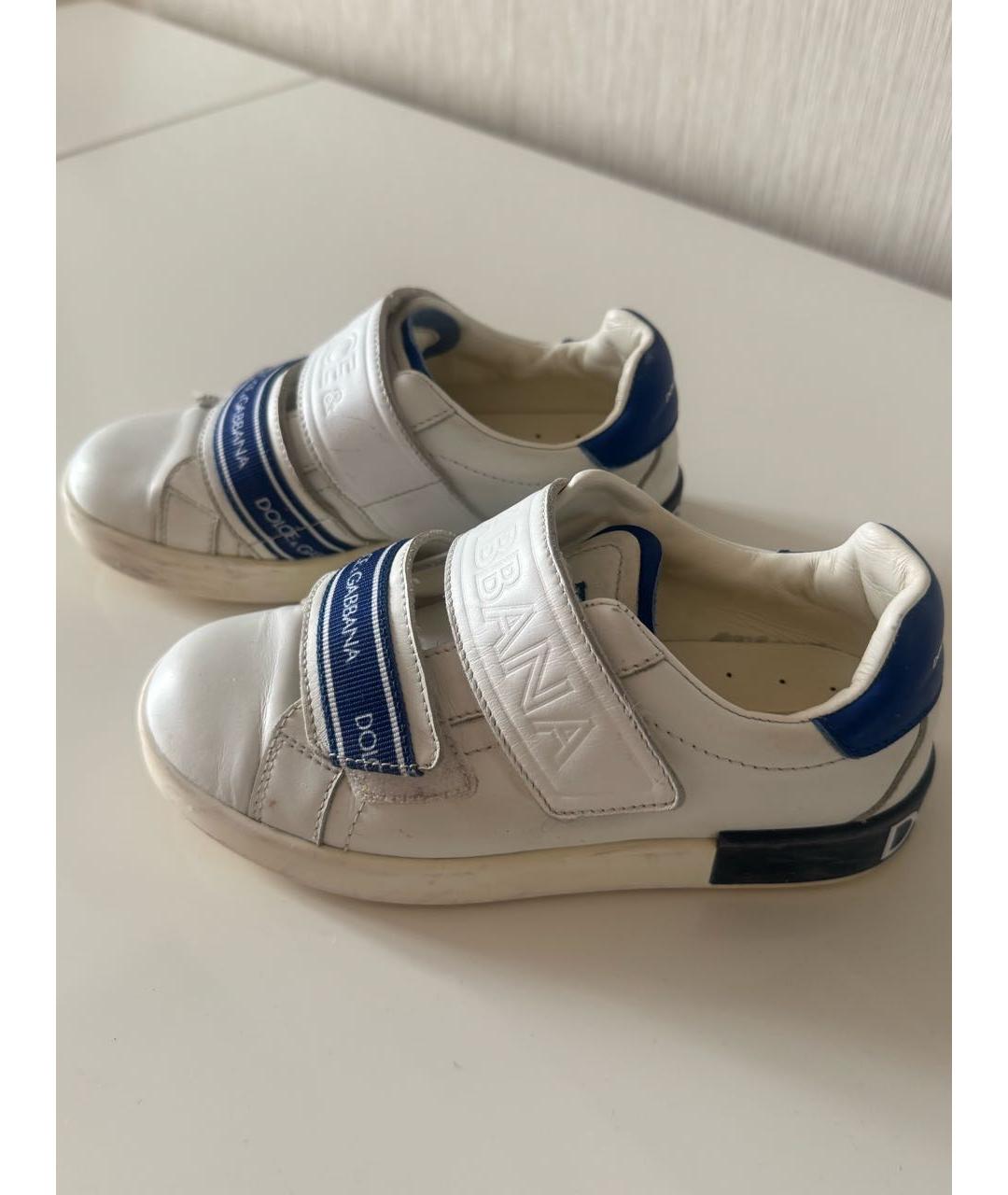 DOLCE&GABBANA Белые кожаные кеды, фото 8