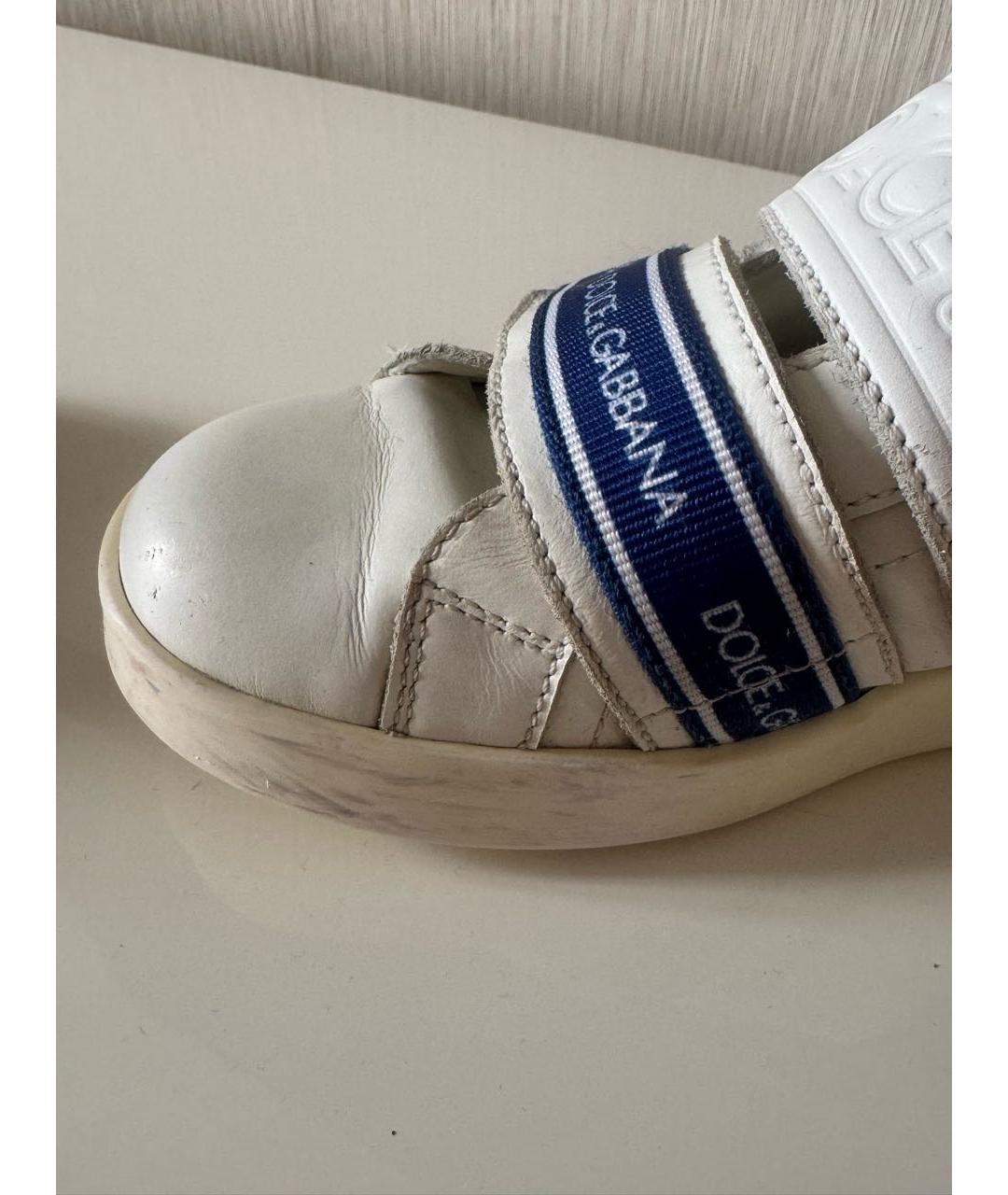 DOLCE&GABBANA Белые кожаные кеды, фото 7