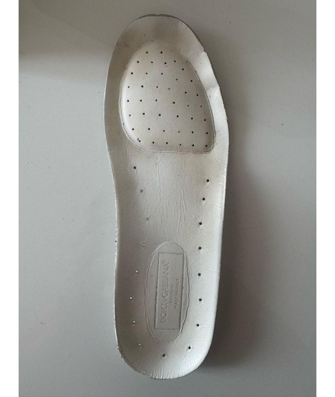 DOLCE&GABBANA Белые кожаные кеды, фото 5