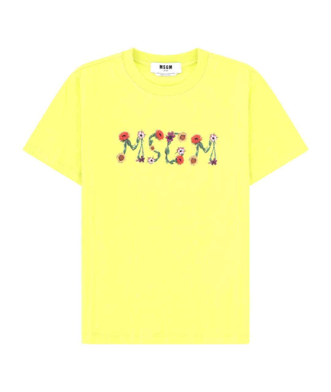 MSGM Желтая хлопковая футболка, фото 1