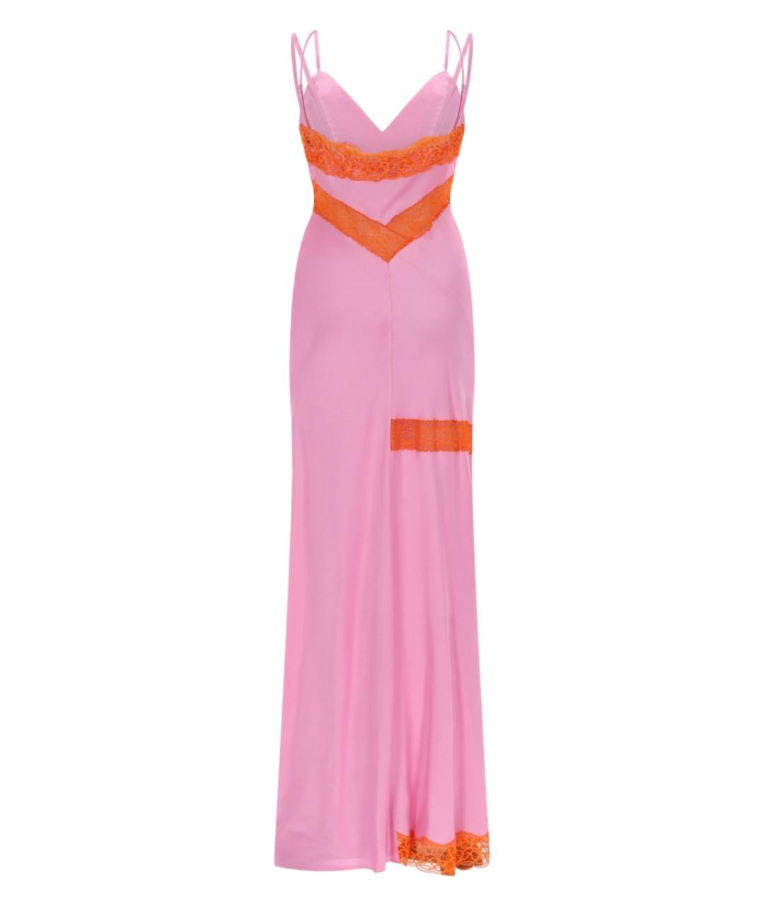 MSGM Розовое ацетатное коктейльное платье, фото 2